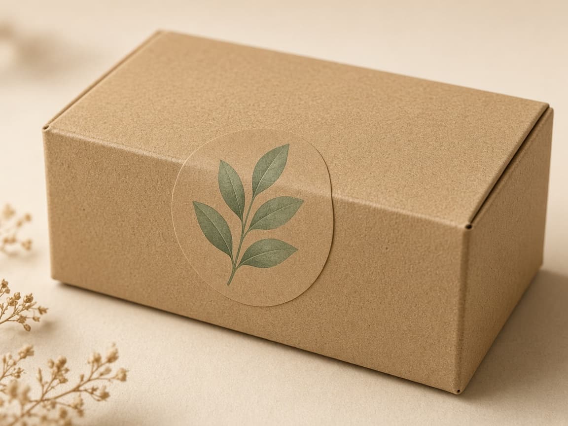Kraft etiket — örnek baskı mockup görseli