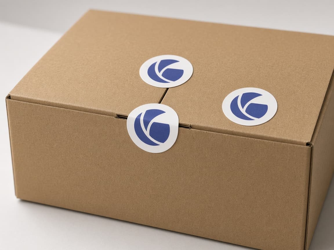 Logo sticker — örnek baskı mockup görseli