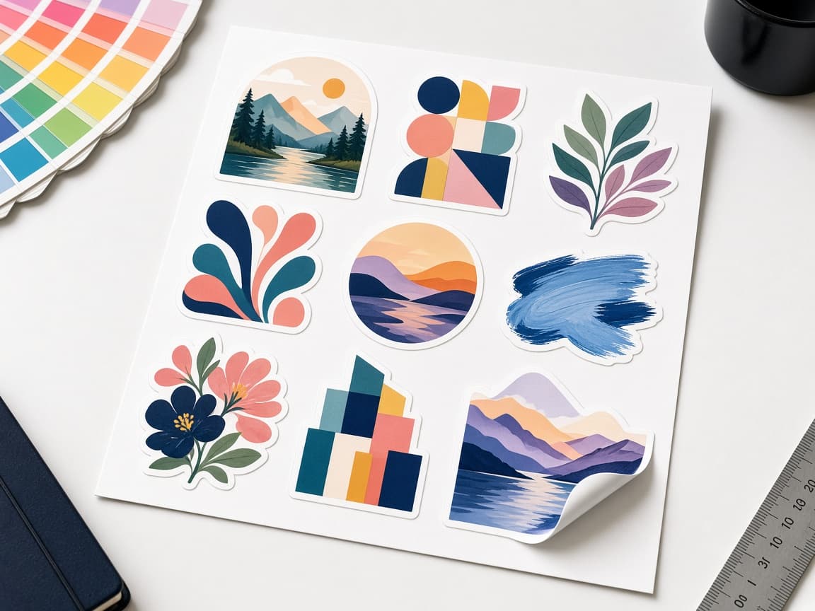 Tabaka sticker — örnek baskı mockup görseli